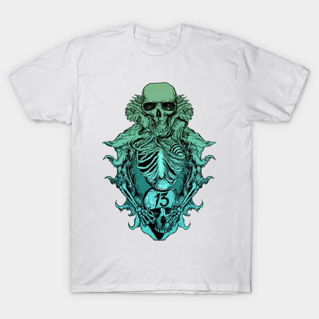 Skeleton Number Thirteen III T-Shirt by DeathAnarchy